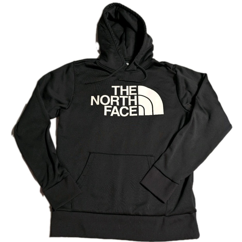 The North Face Hoodie Sweatshirt Mens Medium Black Pullover Half Dome Big‎ Logo